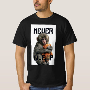 Camiseta Never Give Up - Resilient Baby Monkey with Teddy B