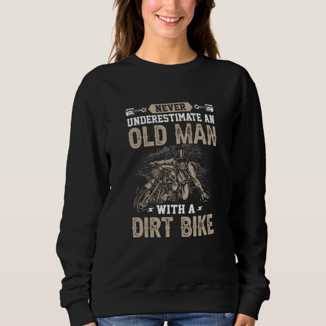 Camiseta Never Underestimate an Old Man with a Dirt Bike Ta (Frente)