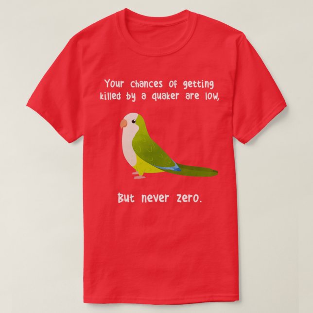 Camiseta Never Zero Quaker Parrot 1 (Frente do Design)