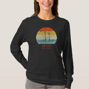 Camiseta Nevis West Indies Vintage Blueprint Sailboat Vacat