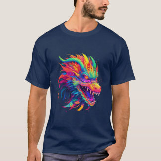 Camiseta NEVON Dragon em Brilho, Cores Vivas