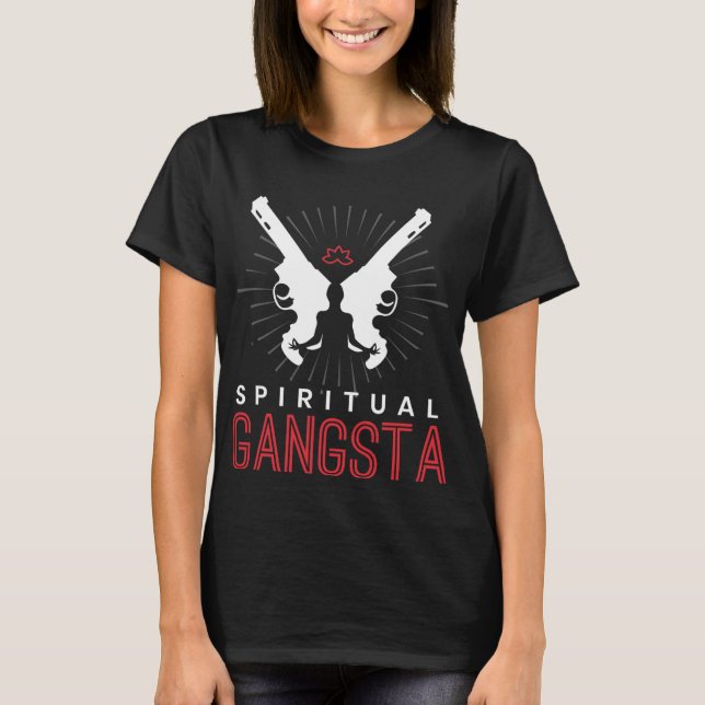 Camiseta New Age Sritual Srituality Yoga Gangster Enlighten (Frente)