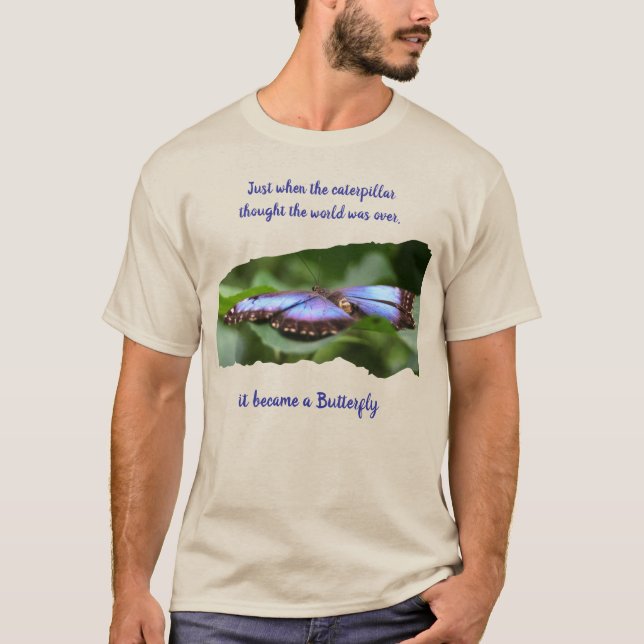 Camiseta New Beginnings Butterfly Inspirational Quote (Frente)