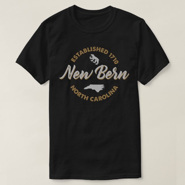 Camiseta New Bern North Carolina Premium (Frente do Design)