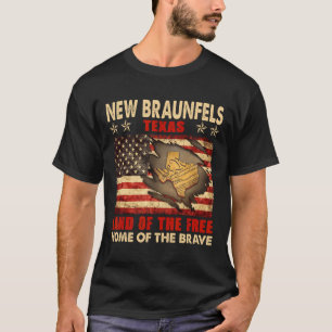 Camiseta New Braunfels Texas Usa Flag 4 De Julho