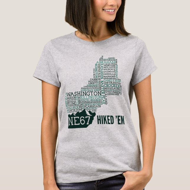 Camiseta New England 67 Camisa-T-mulher caminhada (Frente)