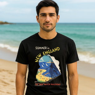 Camiseta New England Vintage Art Deco Railroad