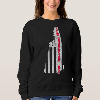 Camiseta New Hampshire American Flag Map Pride Patriótico 4
