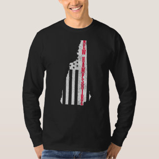 Camiseta New Hampshire American Flag Map Pride Patriótico 4
