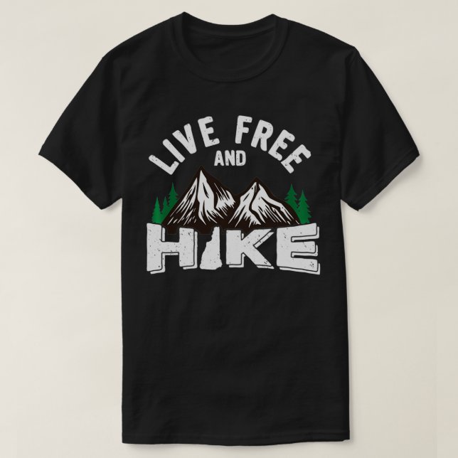 Camiseta New Hampshire Live Free And Hike Gift, NH Hiking (Frente do Design)