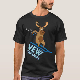 Camiseta New Hampshire NH Skiing Moose Winter