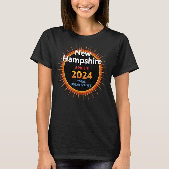 Camiseta New Hampshire NH Total Eclipse Solar 2024 2 (Frente)