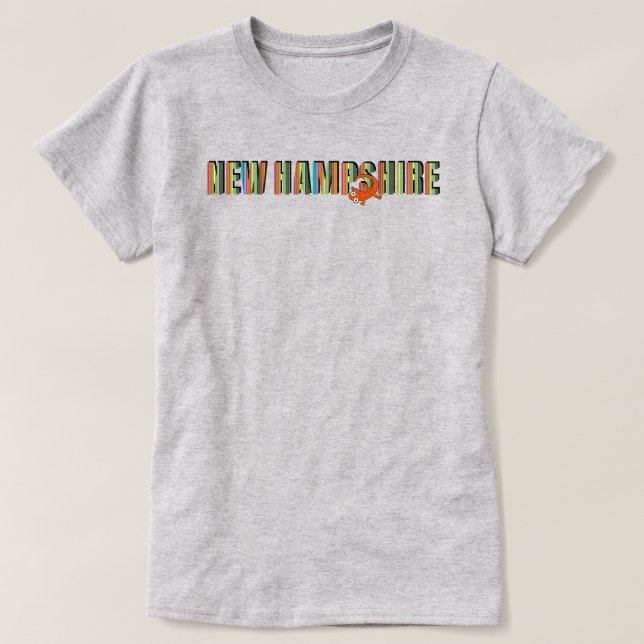 Camiseta New Hampshire State Pride Symbol Red Spotted Newt (Frente do Design)