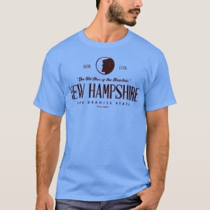 Camiseta New Hampshire The Old Man of Mountain Brown