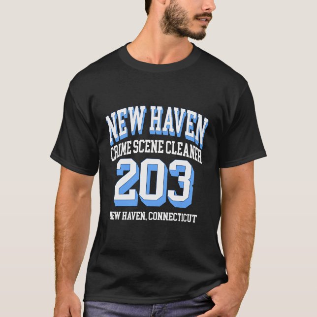 Camiseta New Haven Area Code 203 - For Crime Scene Cleaners (Frente)