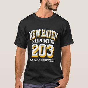 Camiseta New Haven Area Code 203 Para Jogadores De Badminto