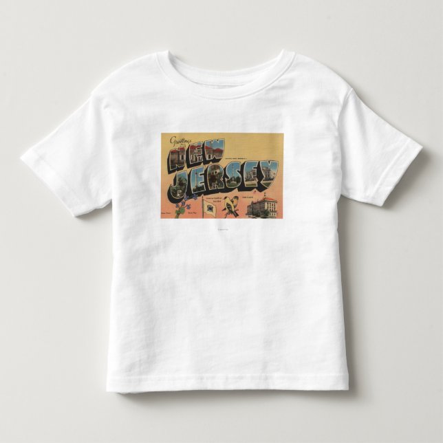 Camiseta New-jersey (capital de estado/flor/pássaro) (Frente)
