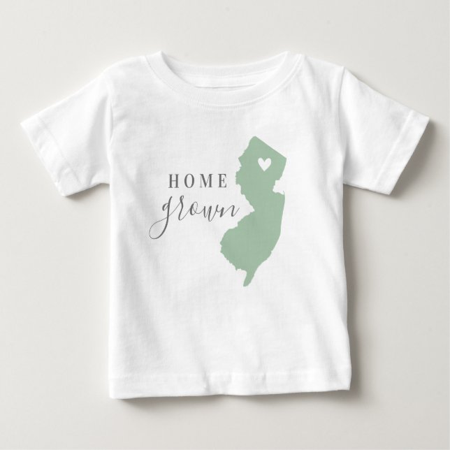 Camiseta New Jersey Home Grown | Mapa de Estado de Cores Ed (Frente)