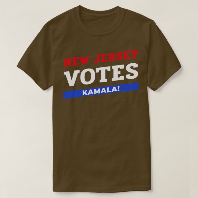 Camiseta New Jersey Votes Kamala 1 (Frente do Design)
