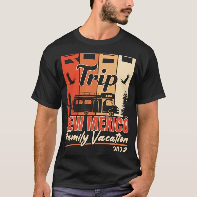 Camiseta New Mexico Family Vacation RV Road Trip Mountains  (Frente)