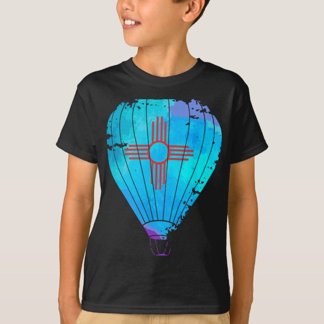 Camiseta New Mexico Festival Hot Air Balloon Zia Gift  (Frente)