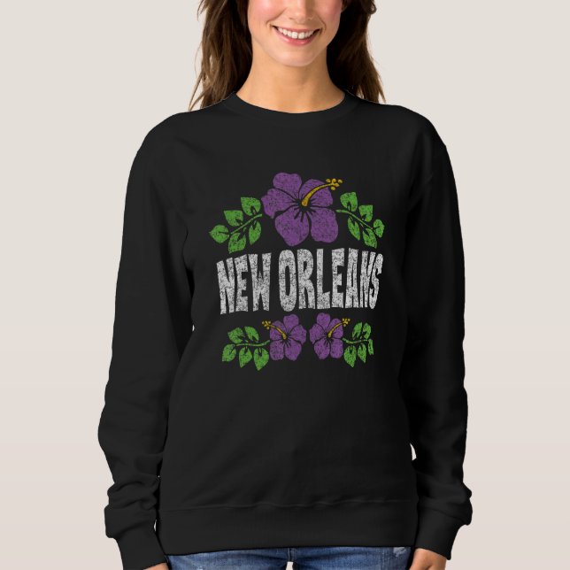 Camiseta New Orleans Flowers Distressed Color Print (Frente)