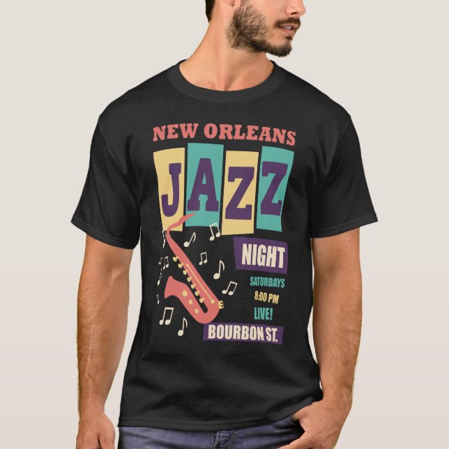 Camiseta New Orleans Jazz Music Night (Frente)