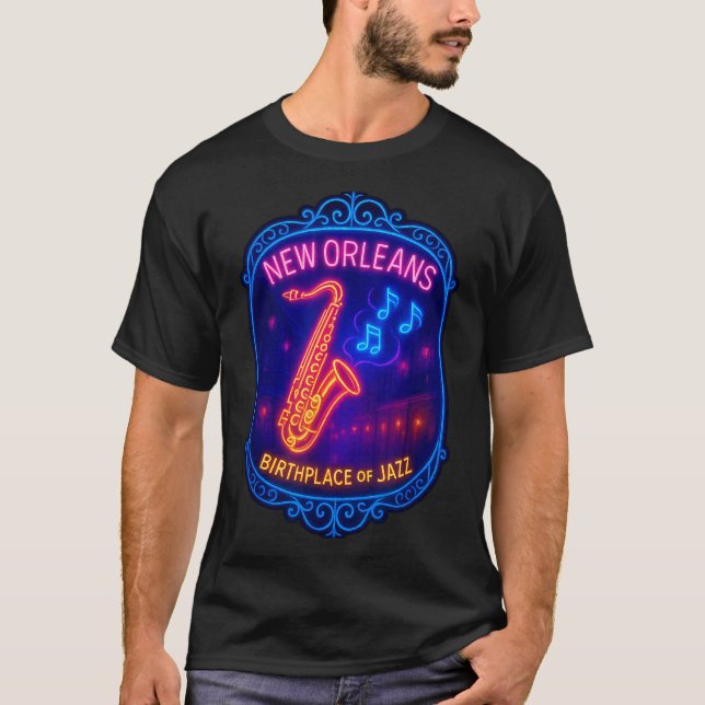 Camiseta New Orleans, Louisiana, Birthplace Of Jazz  (Frente)