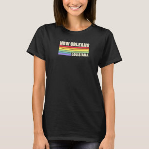 Camiseta New Orleans Louisiana Pride Rainbow Flag Orgulho g