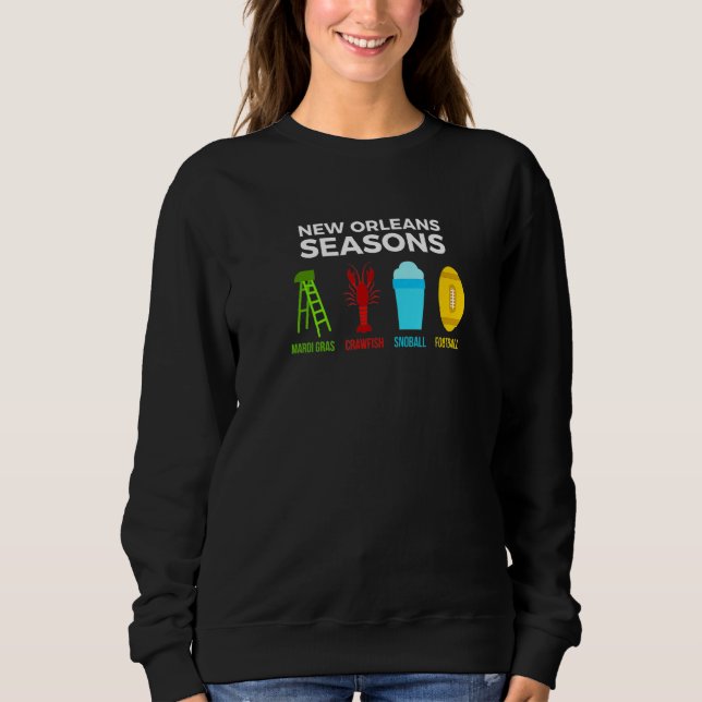 Camiseta New Orleans Seasons Mardi Gras Snoball Crawfish Fo (Frente)