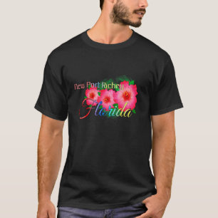 Camiseta New Port Richey Florida Tropical Flowers Family Va