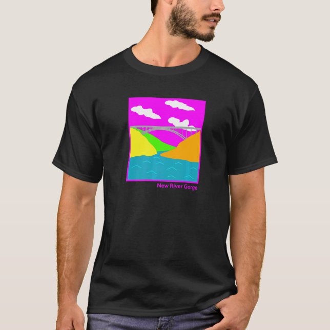 Camiseta New River Gorge Neon 90s Wv (Frente)