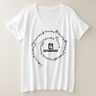 Camiseta New School em Blacksburg Plus Spiral Design