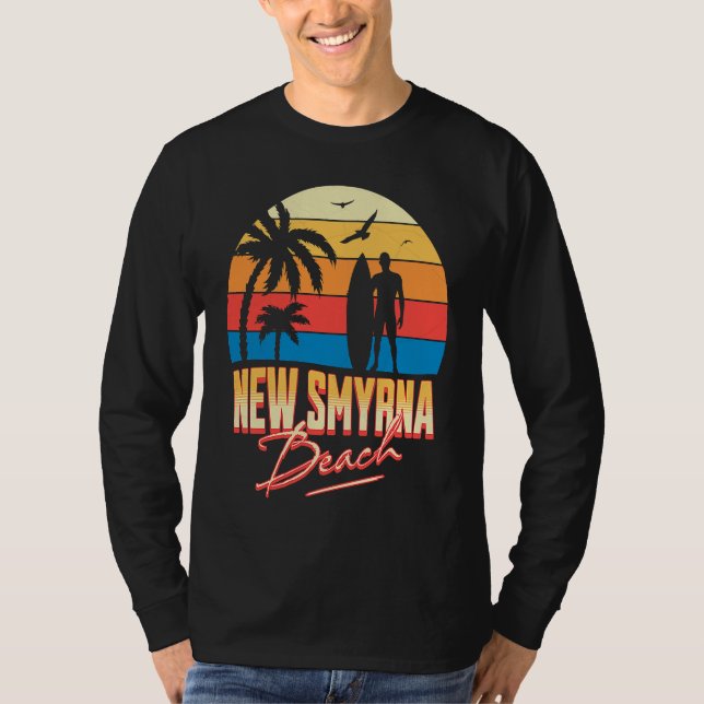 Camiseta New Smyrna Florida Beach Surfing Surfer Ocean Summ (Frente)