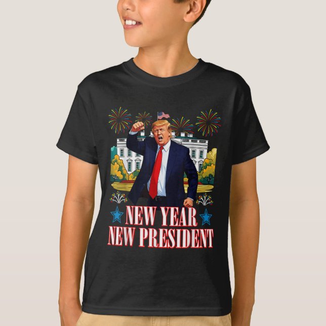 Camiseta New Year New President Trump 2025 Happy New Year T (Frente)