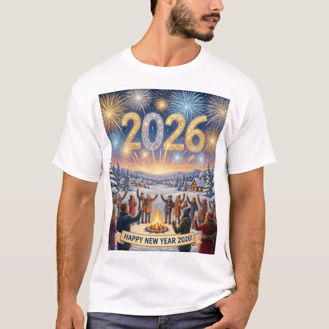 Camiseta New Year’s Eve in the Village – 2026 Celebration (Frente)