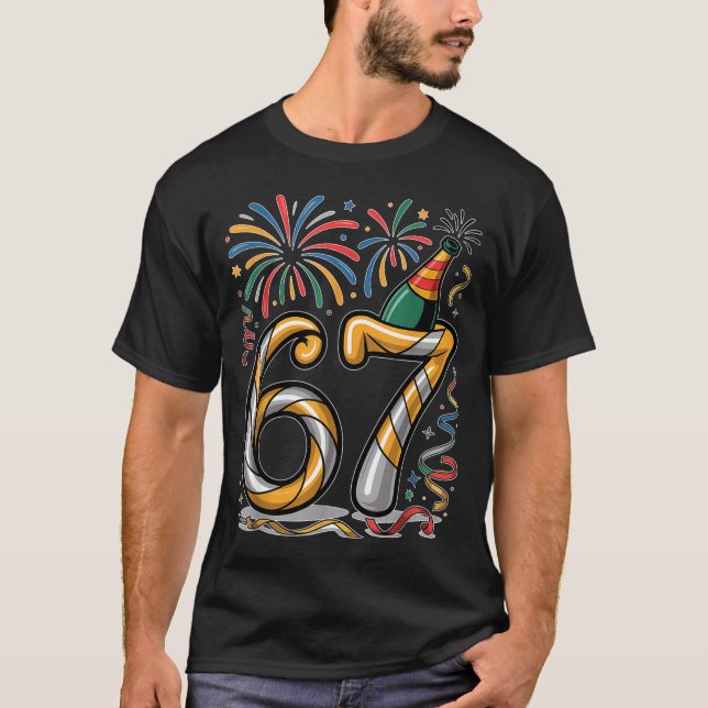 Camiseta New Years Eve Number 67 Or 67th Birthday Cool Meme (Frente)