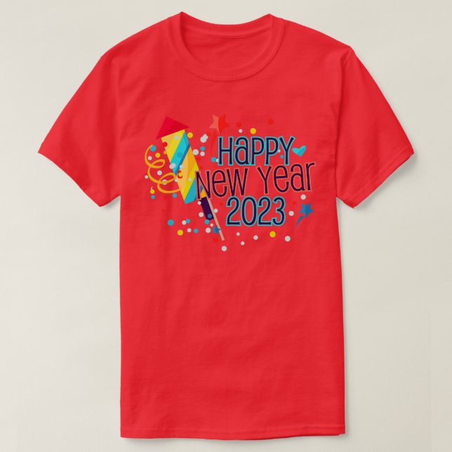 Camiseta New Years Eve Party Supplies Kids NYE 2023 Happy N (Frente do Design)