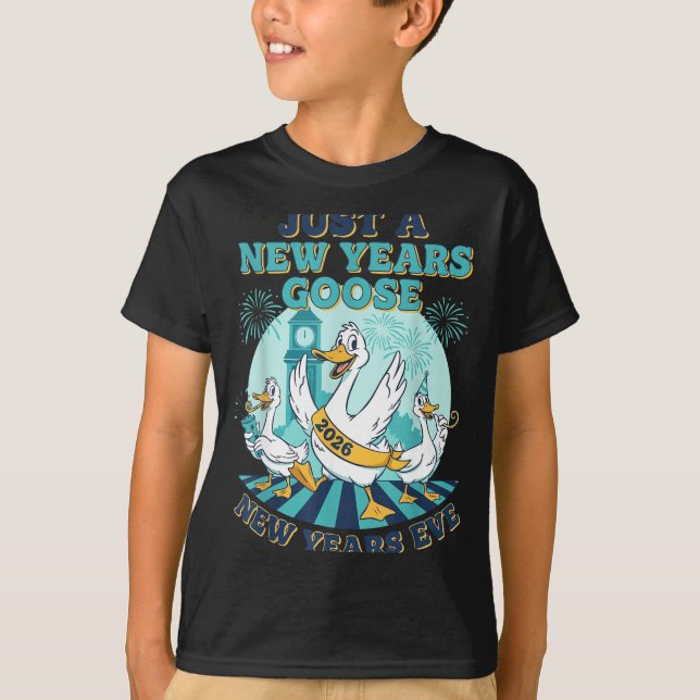 Camiseta New Years Goose 2026 Celebration Fun  (Frente)