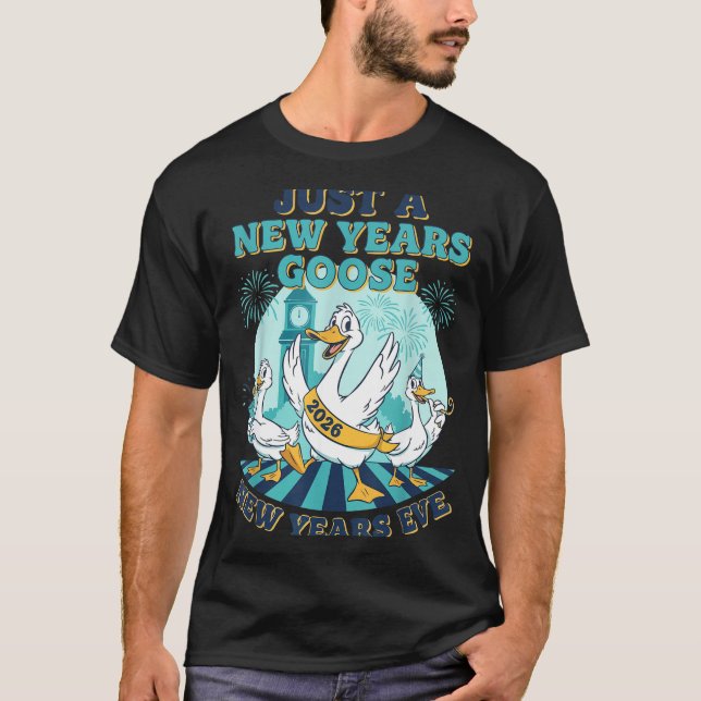 Camiseta New Years Goose 2026 Celebration Fun  (Frente)