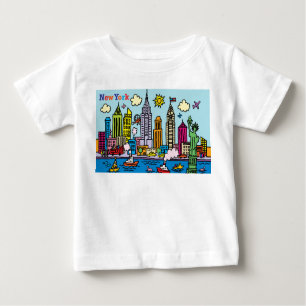 Camiseta New York Cartoon Sighsee Building