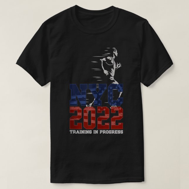 Camiseta New York City NYC 2022 Marathon Training In Progre (Frente do Design)