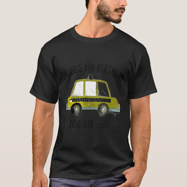 Camiseta New York City Nyc Yellow Taxi Cab Birthday Party  (Frente)