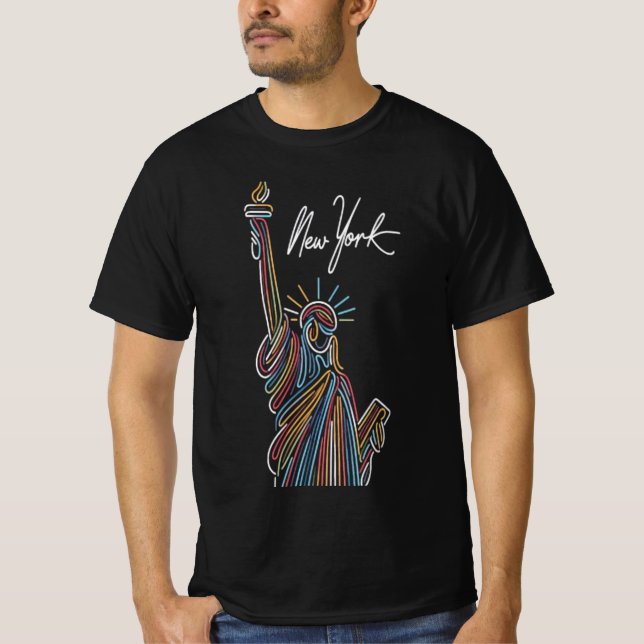 Camiseta New York Glow: Liberdade Colorida (Frente)