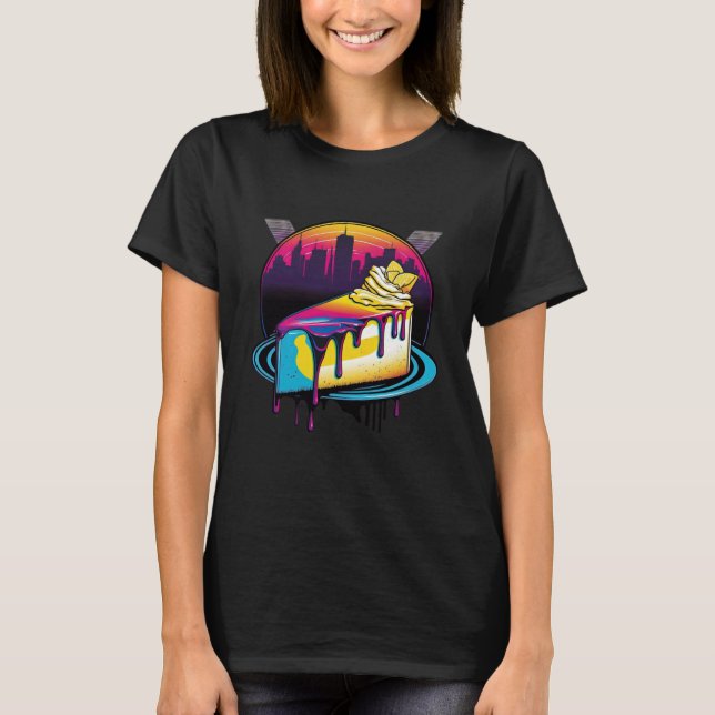 Camiseta New York Style Cheesecake Synthwave 80s Retrowave  (Frente)