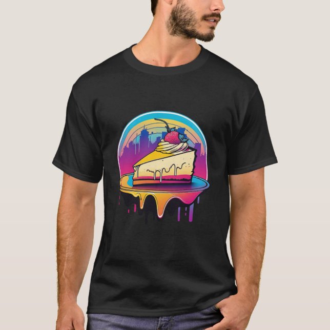 Camiseta New York Style Cheesecake Synthwave 80s Retrowave  (Frente)