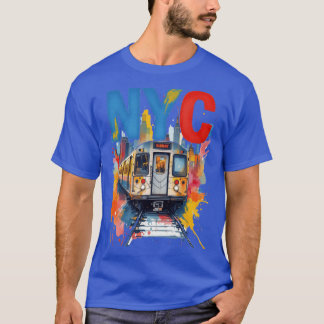 Camiseta New York Subway NYC Subwayrain watercolor style