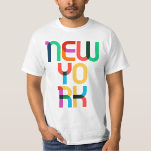 Camiseta New York Vintage Retro Pop Art Colorful 80s Type