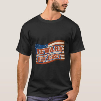 Camiseta Newark City New Jersey American Flag