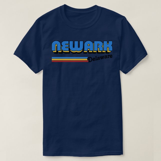 Camiseta Newark Delaware - Design do Estilo Retroativo (Frente do Design)